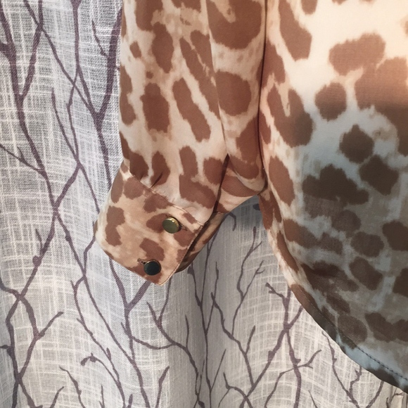 Banana Republic leopard print sheer blouse - Picture 5 of 7